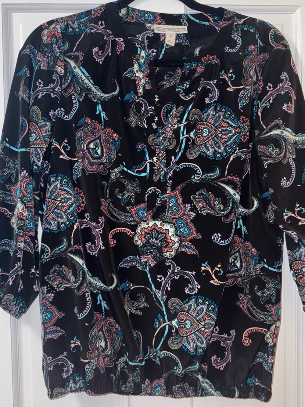 Paisley Print Black Women’s Shirt - Casual Long Sleeve